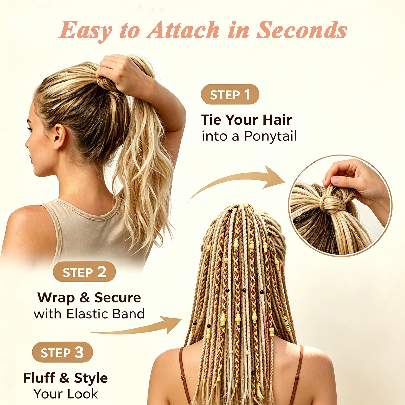 Boho Braided Ponytail Hair Extension