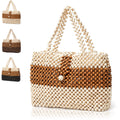 Boho Brown Wooden Bead Purse for Women