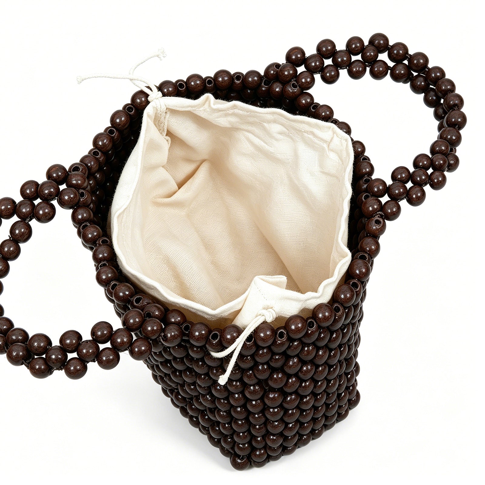 SOEVMOVR Women's Wooden Beaded Clutch Evening Bag