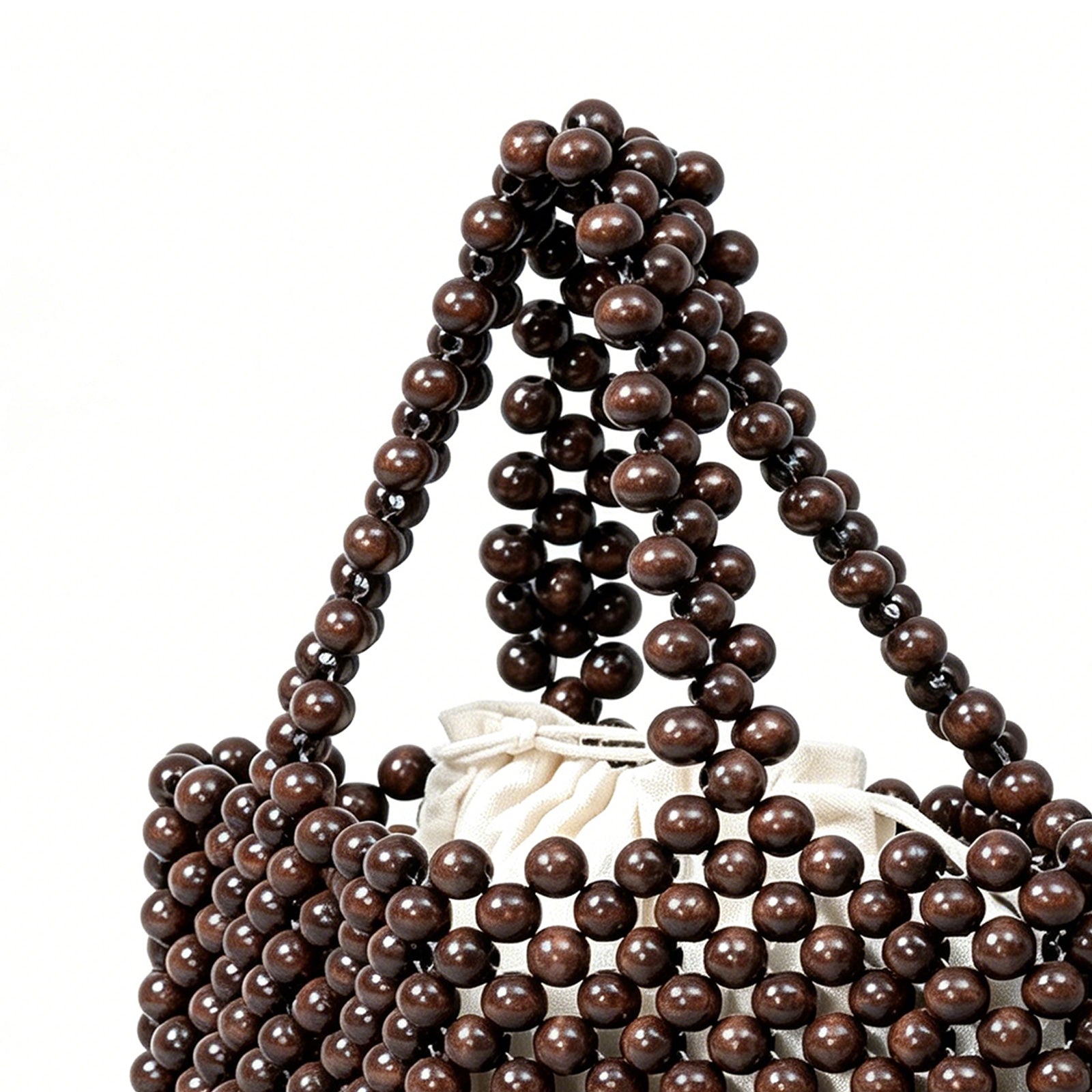 SOEVMOVR Women's Wooden Beaded Clutch Evening Bag