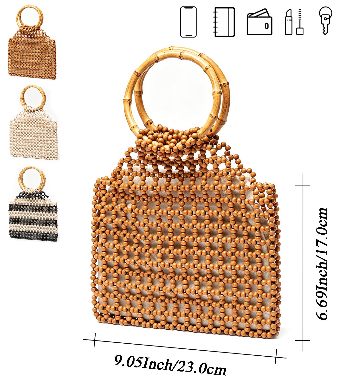 Handmade Womens Wooden Beaded Bag Handmade Womens Wooden Beaded Bag