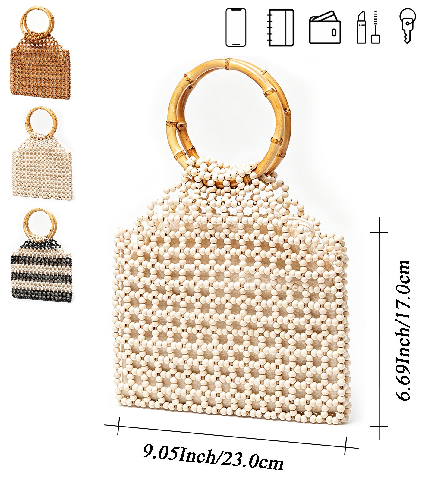 Handmade Womens Wooden Beaded Bag Handmade Womens Wooden Beaded Bag