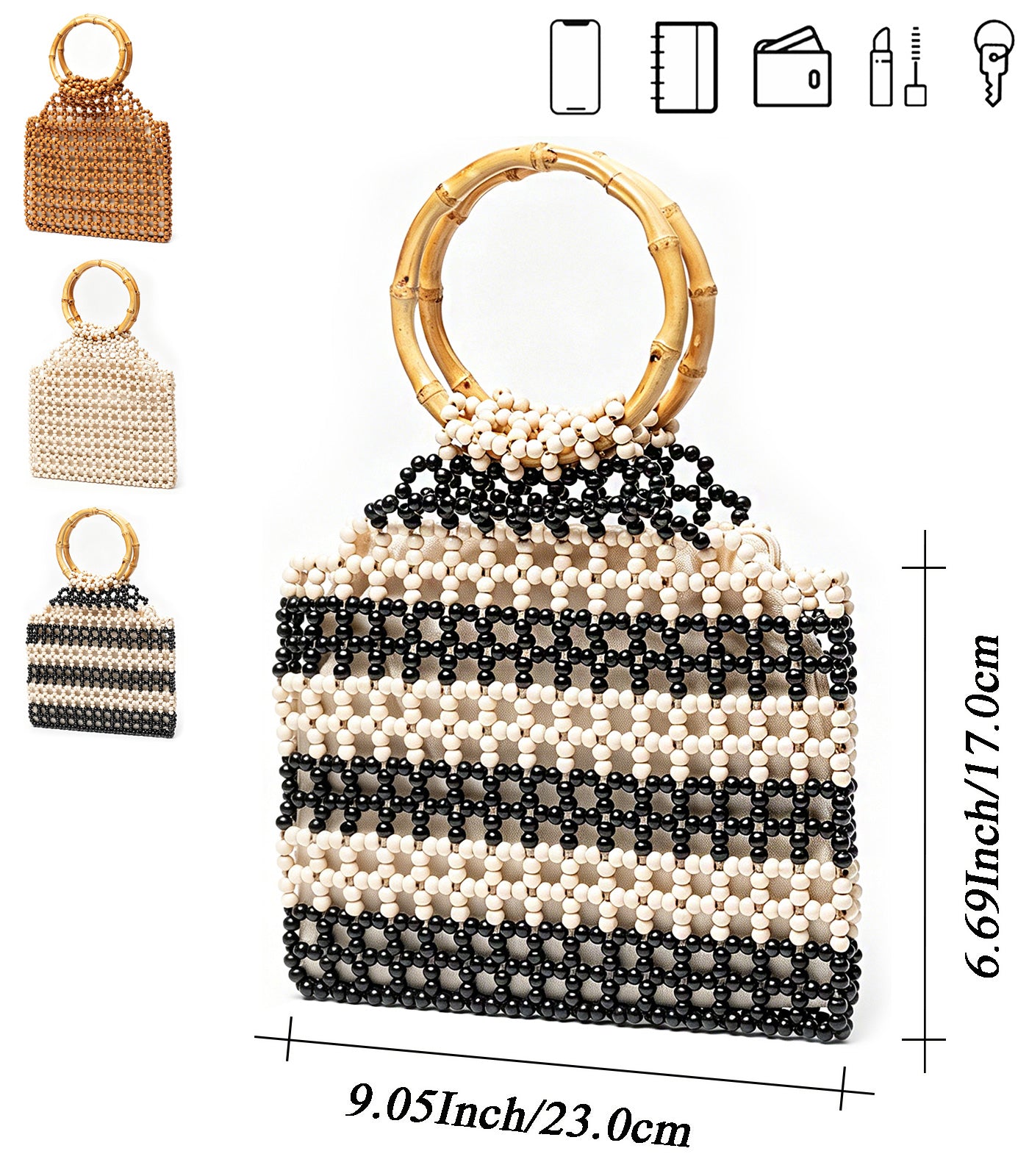 Handmade Womens Wooden Beaded Bag Handmade Womens Wooden Beaded Bag