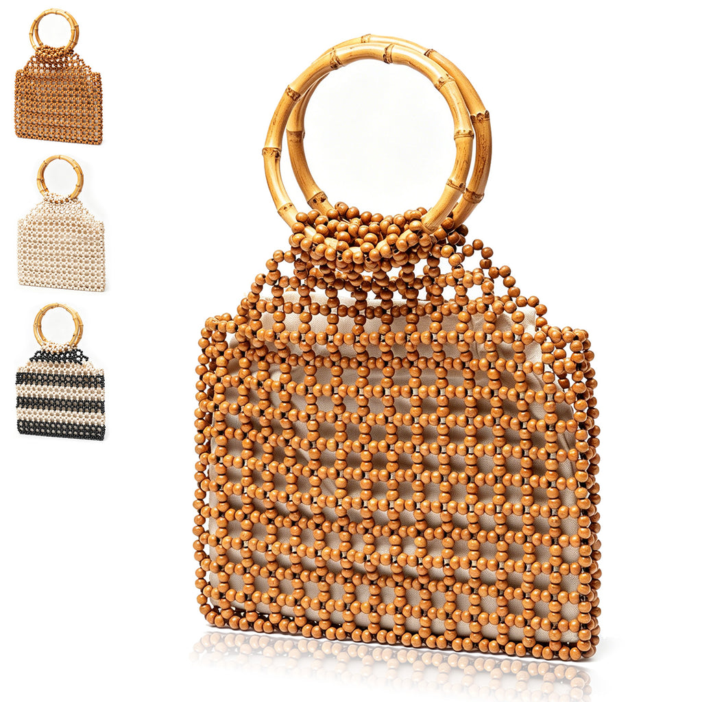 Handmade Womens Wooden Beaded Bag Handmade Womens Wooden Beaded Bag