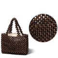 SOEVMOVR Women's Wooden Beaded Clutch Evening Bag