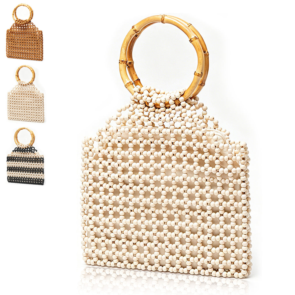 Handmade Womens Wooden Beaded Bag Handmade Womens Wooden Beaded Bag