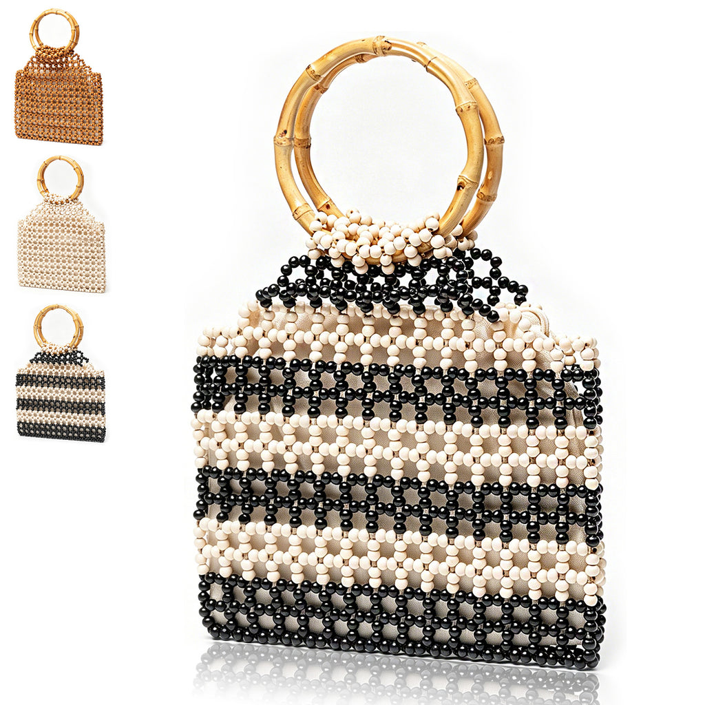 Handmade Womens Wooden Beaded Bag Handmade Womens Wooden Beaded Bag