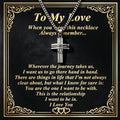 SOEVMOVR Cross Necklace for Men Stainless Steel Chain Gift for Husband