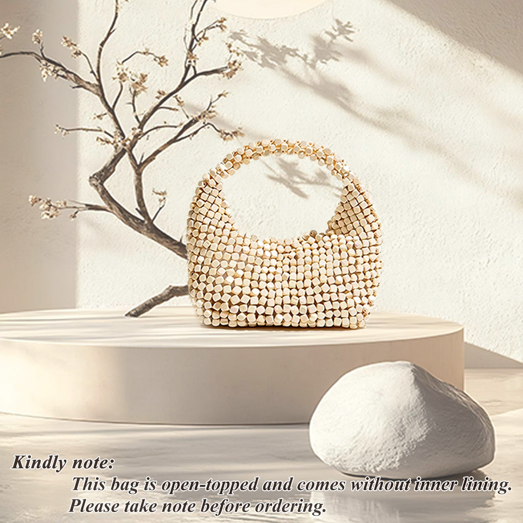 Wooden Beaded Clutch Handbag