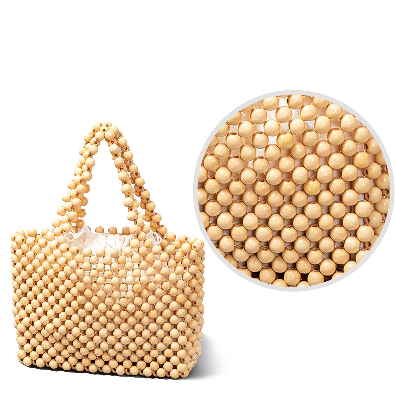 SOEVMOVR Women's Wooden Beaded Clutch Evening Bag
