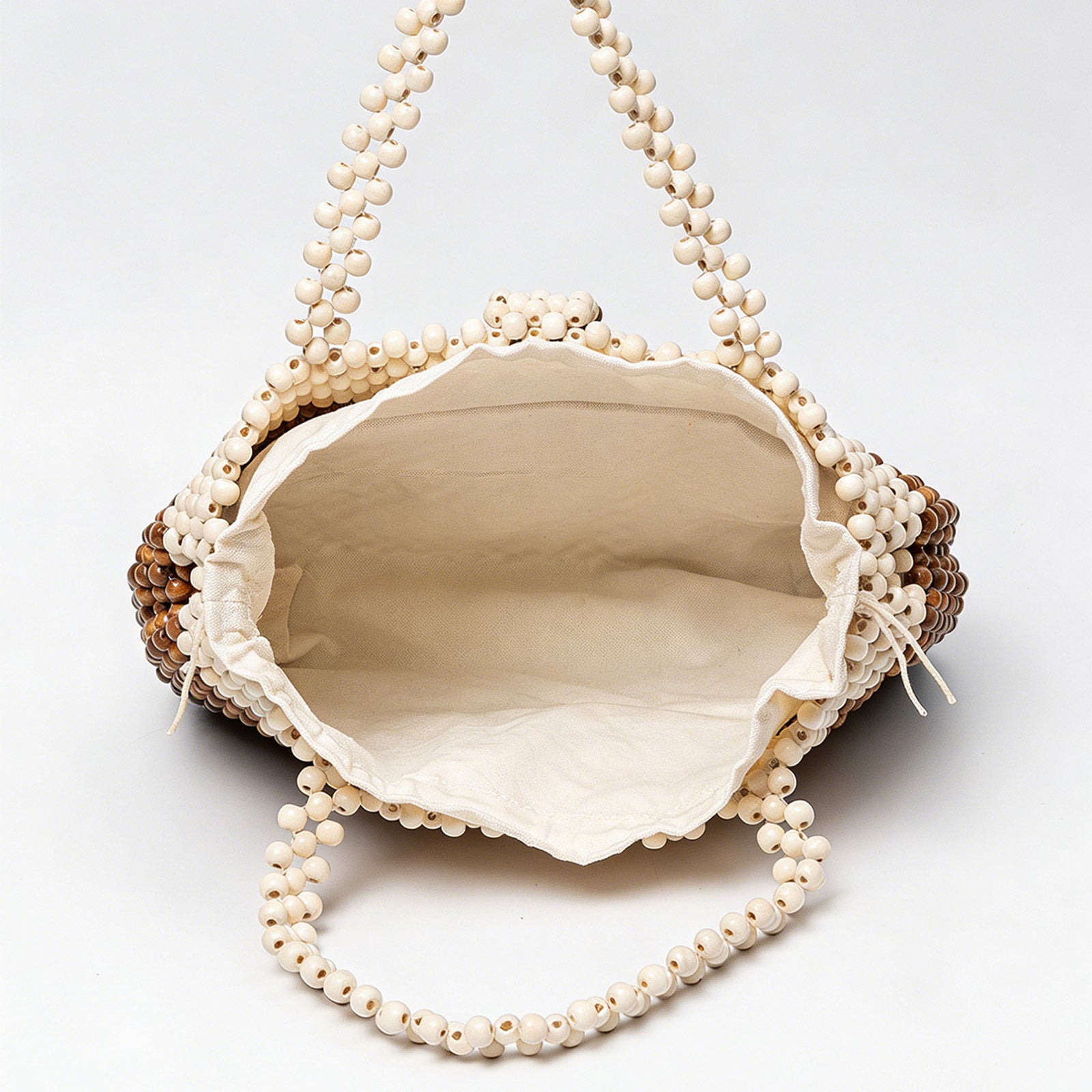Boho Brown Wooden Bead Purse for Women